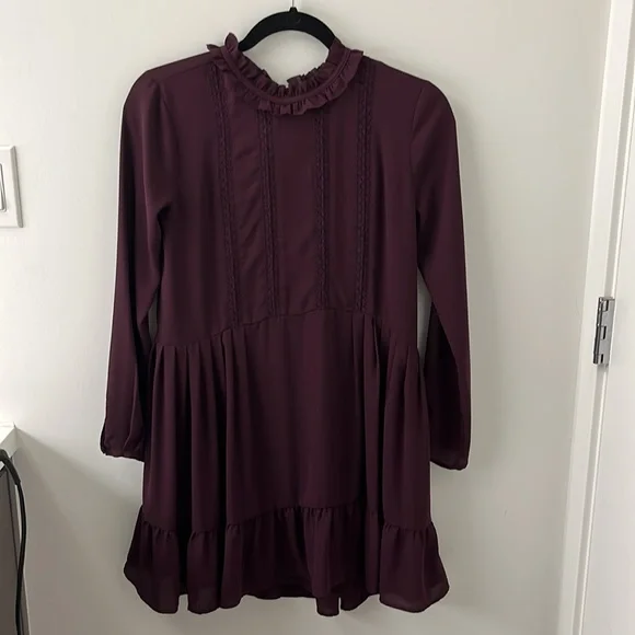 Burgundy Sunday Best Baby Doll Dress - Picture 2 of 7